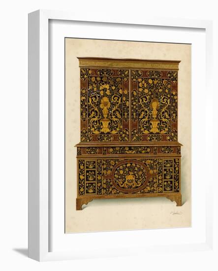 Cabinet Press Inlaid with Marqueterie, Property of the Marquess of Exeter-Shirley Charles Llewellyn Slocombe-Framed Giclee Print