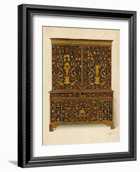 Cabinet Press Inlaid with Marqueterie, Property of the Marquess of Exeter-Shirley Charles Llewellyn Slocombe-Framed Giclee Print