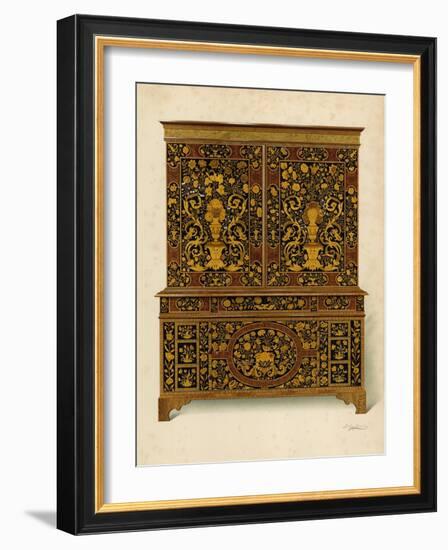 Cabinet Press Inlaid with Marqueterie, Property of the Marquess of Exeter-Shirley Charles Llewellyn Slocombe-Framed Giclee Print