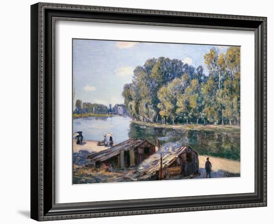 Cabins at the Loing Canal in Sunshine, 1896-Alfred Sisley-Framed Giclee Print