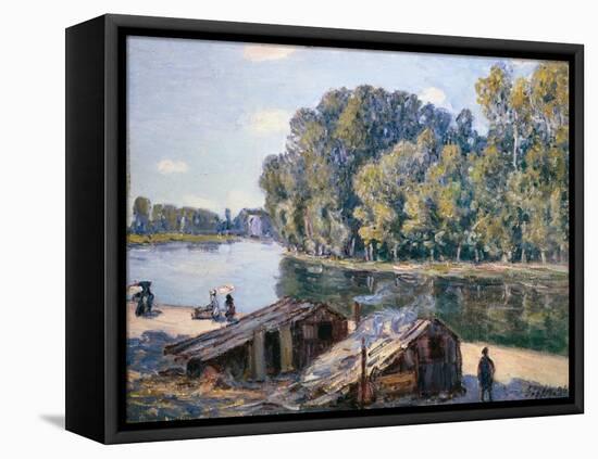 Cabins at the Loing Canal in Sunshine, 1896-Alfred Sisley-Framed Premier Image Canvas