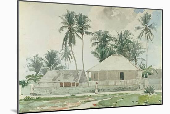 Cabins, Nassau, 1885-Winslow Homer-Mounted Giclee Print