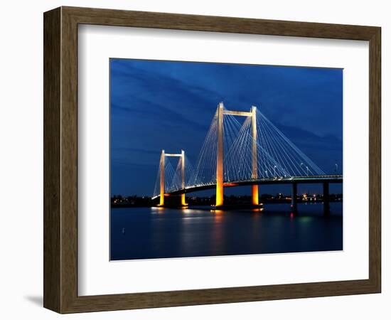 Cable Bridge in the Evening.-gjphotography-Framed Photographic Print