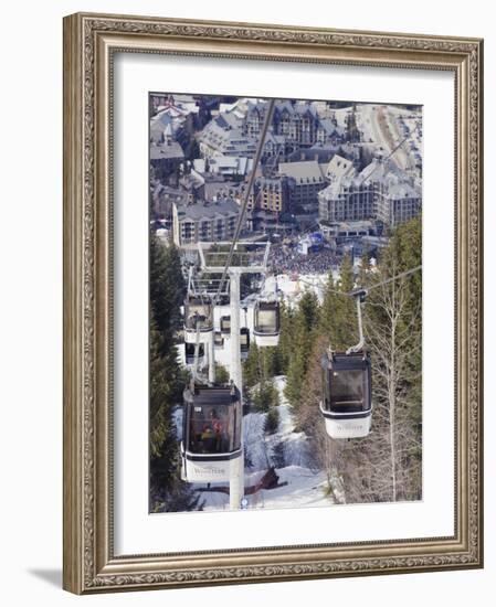 Cable Car Above Whistler Resort, Venue of the 2010 Winter Olympic Games, British Columbia, Canada-Christian Kober-Framed Photographic Print