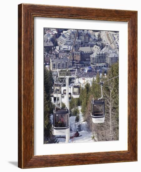 Cable Car Above Whistler Resort, Venue of the 2010 Winter Olympic Games, British Columbia, Canada-Christian Kober-Framed Photographic Print