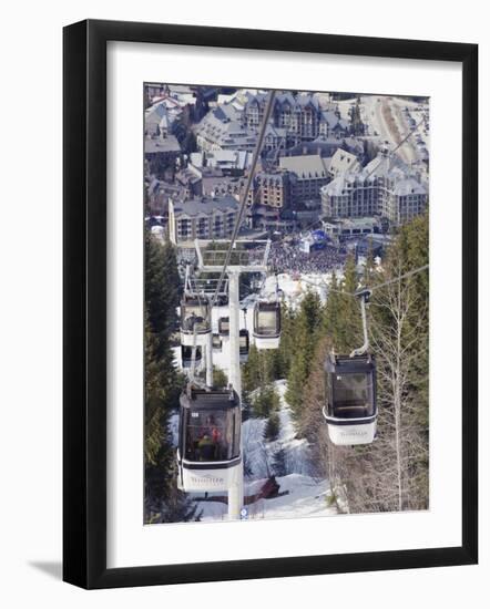 Cable Car Above Whistler Resort, Venue of the 2010 Winter Olympic Games, British Columbia, Canada-Christian Kober-Framed Photographic Print