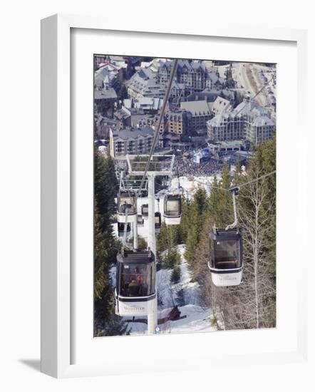 Cable Car Above Whistler Resort, Venue of the 2010 Winter Olympic Games, British Columbia, Canada-Christian Kober-Framed Photographic Print