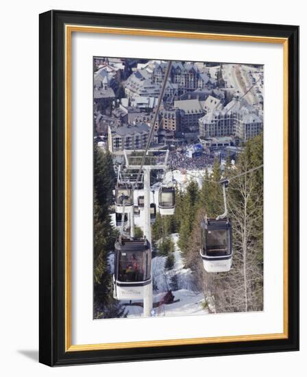 Cable Car Above Whistler Resort, Venue of the 2010 Winter Olympic Games, British Columbia, Canada-Christian Kober-Framed Photographic Print