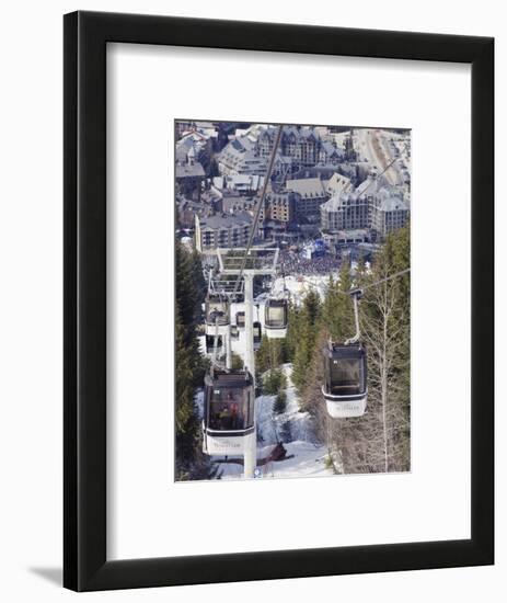 Cable Car Above Whistler Resort, Venue of the 2010 Winter Olympic Games, British Columbia, Canada-Christian Kober-Framed Photographic Print