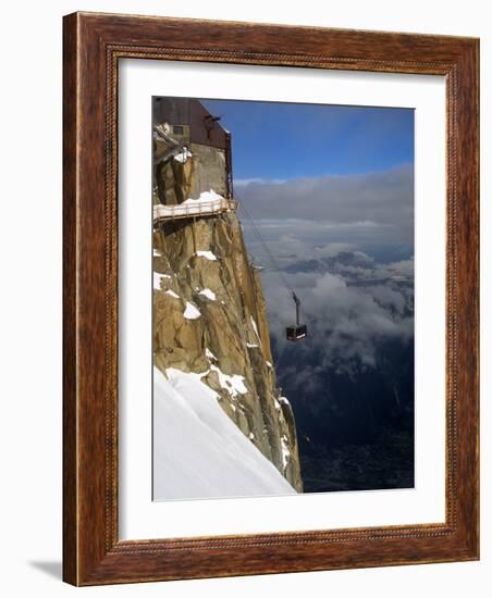 Cable Car Approaching Aiguille Du Midi Summit, Chamonix-Mont-Blanc, French Alps, France, Europe-Richardson Peter-Framed Photographic Print