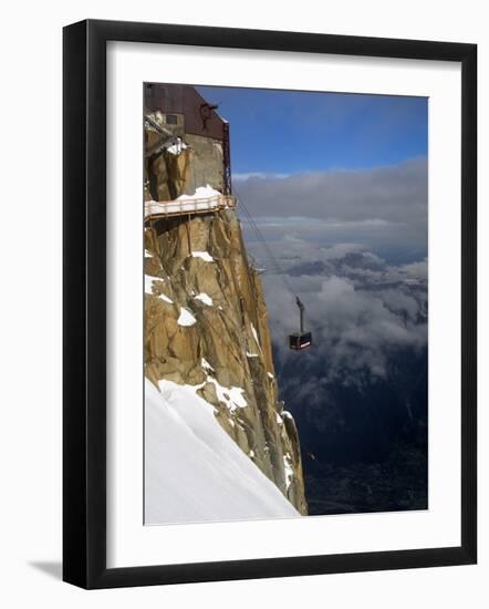 Cable Car Approaching Aiguille Du Midi Summit, Chamonix-Mont-Blanc, French Alps, France, Europe-Richardson Peter-Framed Photographic Print