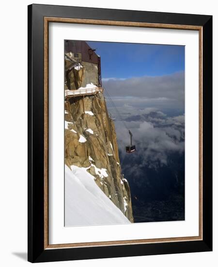 Cable Car Approaching Aiguille Du Midi Summit, Chamonix-Mont-Blanc, French Alps, France, Europe-Richardson Peter-Framed Photographic Print