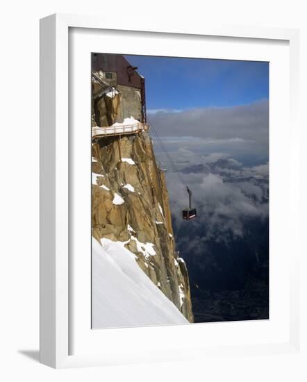 Cable Car Approaching Aiguille Du Midi Summit, Chamonix-Mont-Blanc, French Alps, France, Europe-Richardson Peter-Framed Photographic Print