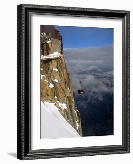 Cable Car Approaching Aiguille Du Midi Summit, Chamonix-Mont-Blanc, French Alps, France, Europe-Richardson Peter-Framed Photographic Print