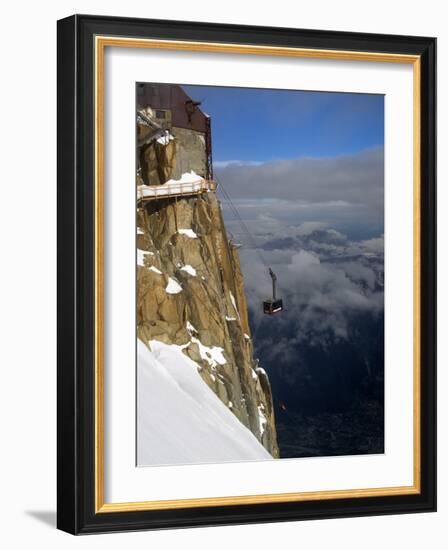 Cable Car Approaching Aiguille Du Midi Summit, Chamonix-Mont-Blanc, French Alps, France, Europe-Richardson Peter-Framed Photographic Print