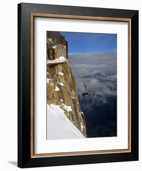 Cable Car Approaching Aiguille Du Midi Summit, Chamonix-Mont-Blanc, French Alps, France, Europe-Richardson Peter-Framed Photographic Print