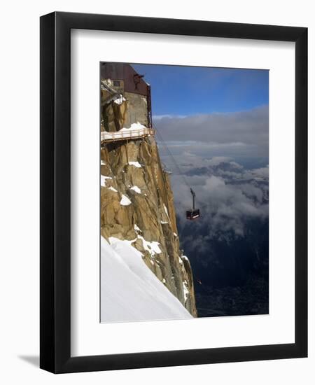 Cable Car Approaching Aiguille Du Midi Summit, Chamonix-Mont-Blanc, French Alps, France, Europe-Richardson Peter-Framed Photographic Print