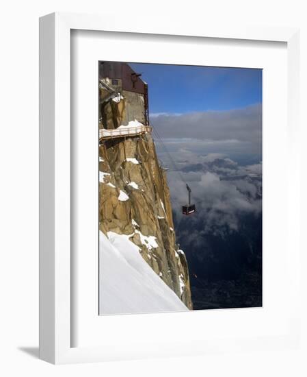 Cable Car Approaching Aiguille Du Midi Summit, Chamonix-Mont-Blanc, French Alps, France, Europe-Richardson Peter-Framed Photographic Print