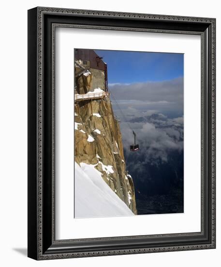 Cable Car Approaching Aiguille Du Midi Summit, Chamonix-Mont-Blanc, French Alps, France, Europe-Richardson Peter-Framed Photographic Print
