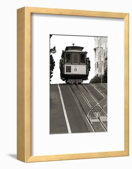 Cable Car Breaking the Crest-Christian Peacock-Framed Giclee Print