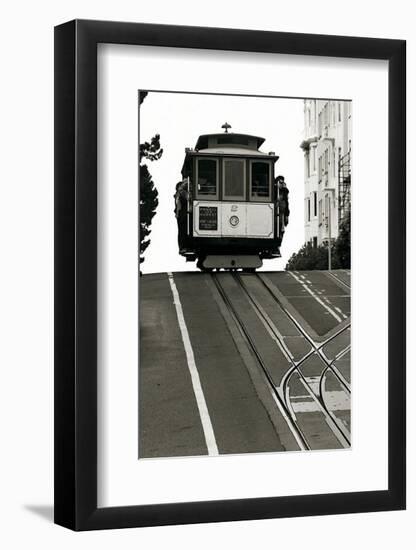 Cable Car Breaking the Crest-Christian Peacock-Framed Art Print