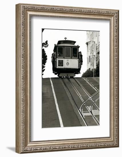 Cable Car Breaking the Crest-Christian Peacock-Framed Art Print