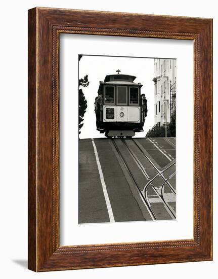 Cable Car Breaking the Crest-Christian Peacock-Framed Art Print