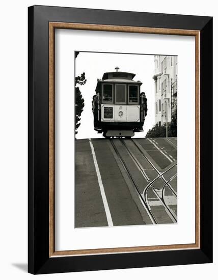 Cable Car Breaking the Crest-Christian Peacock-Framed Art Print