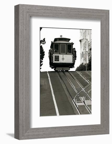 Cable Car Breaking the Crest-Christian Peacock-Framed Art Print