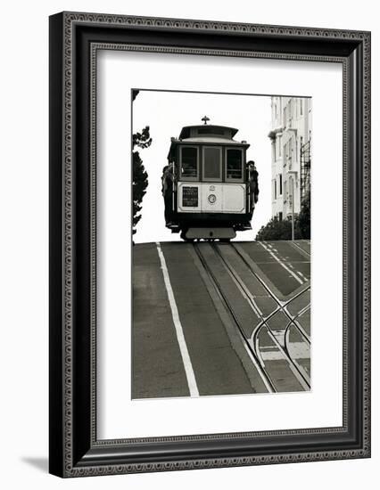 Cable Car Breaking the Crest-Christian Peacock-Framed Art Print