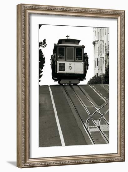 Cable Car Breaking the Crest-Christian Peacock-Framed Art Print