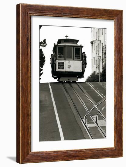 Cable Car Breaking the Crest-Christian Peacock-Framed Art Print