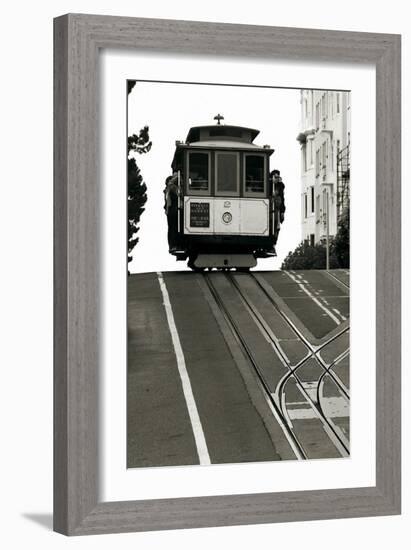 Cable Car Breaking the Crest-Christian Peacock-Framed Art Print