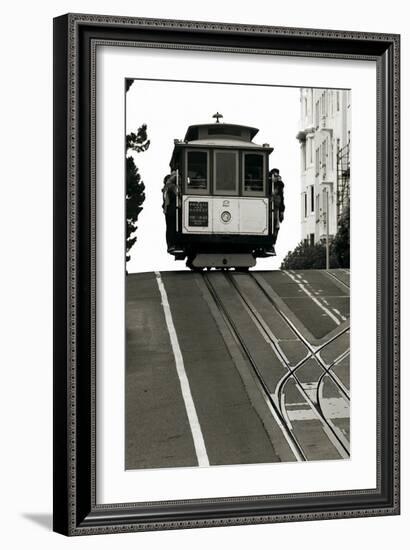 Cable Car Breaking the Crest-Christian Peacock-Framed Art Print