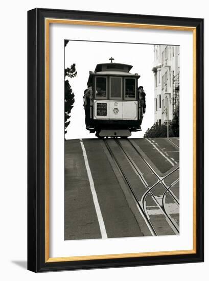 Cable Car Breaking the Crest-Christian Peacock-Framed Art Print