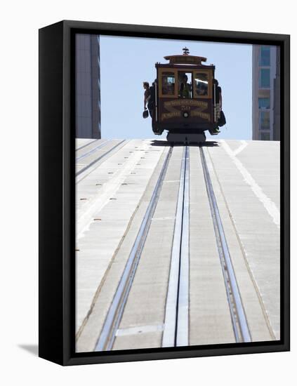 Cable Car Crossing California Street in San Francisco, California, USA-Gavin Hellier-Framed Premier Image Canvas