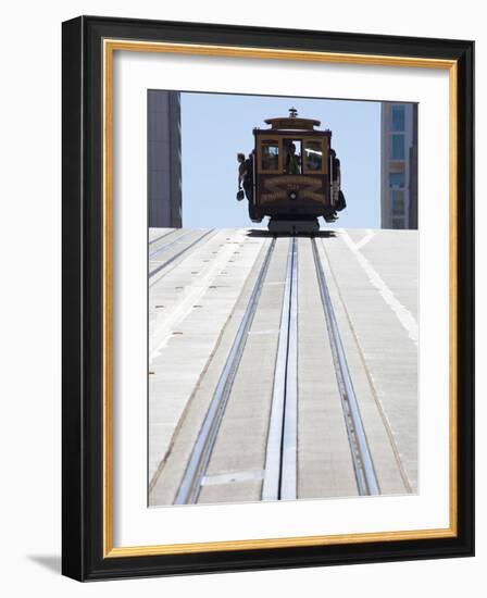 Cable Car Crossing California Street in San Francisco, California, USA-Gavin Hellier-Framed Photographic Print