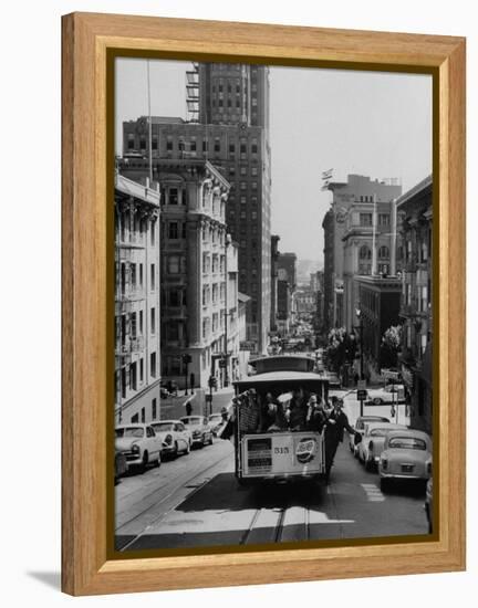 Cable Car Engagement Party-null-Framed Premier Image Canvas