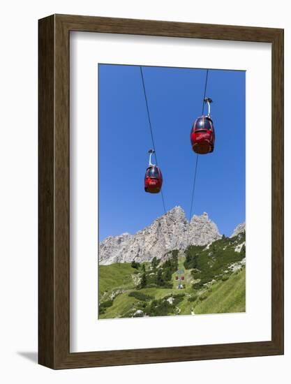 Cable Car Frara, in the Valley Kolfuschg, 'Puezgruppe' (Mountains) Behind, Dolomites, South Tyrol-Gerhard Wild-Framed Photographic Print