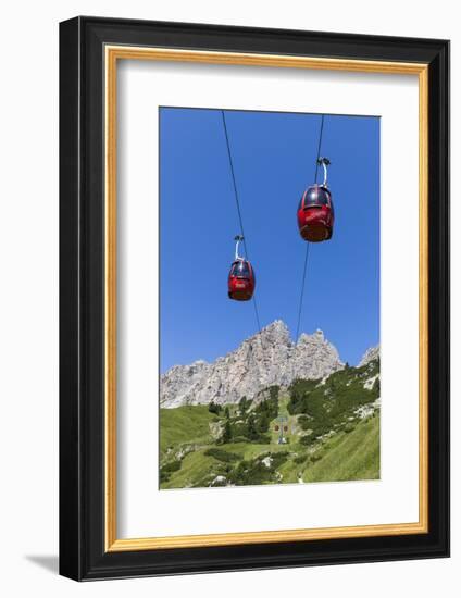 Cable Car Frara, in the Valley Kolfuschg, 'Puezgruppe' (Mountains) Behind, Dolomites, South Tyrol-Gerhard Wild-Framed Photographic Print