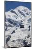 Cable Car in Front of Mt. Blanc from Mt. Brevent, Chamonix, Haute Savoie, Rhone Alpes, France-Jon Arnold-Mounted Photographic Print