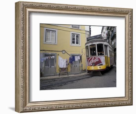 Cable Car in Narrow Streets, Lisbon, Portugal-Michele Molinari-Framed Photographic Print