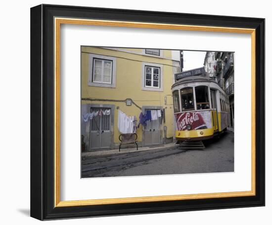 Cable Car in Narrow Streets, Lisbon, Portugal-Michele Molinari-Framed Photographic Print