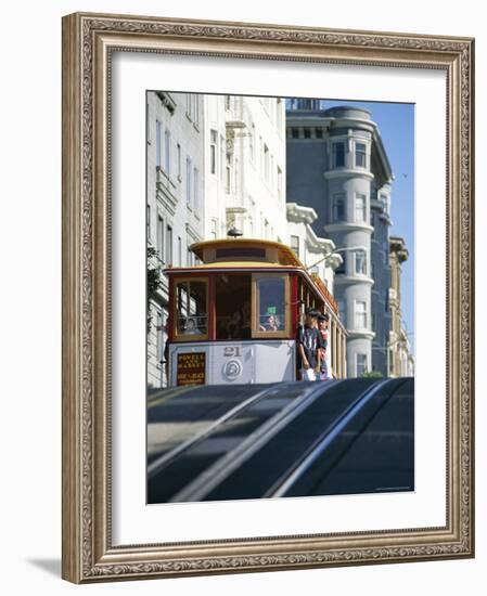 Cable Car on Hyde Street, San Francisco, California, USA-Fraser Hall-Framed Photographic Print