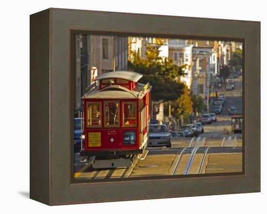 Cable Car on Powell Street in San Francisco, California, USA-Chuck Haney-Framed Premier Image Canvas