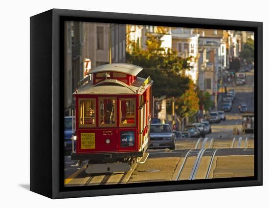 Cable Car on Powell Street in San Francisco, California, USA-Chuck Haney-Framed Premier Image Canvas