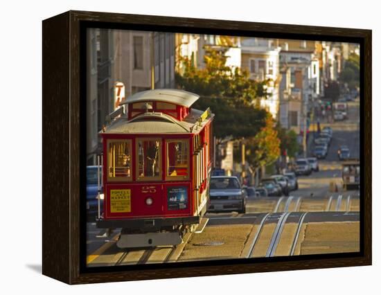 Cable Car on Powell Street in San Francisco, California, USA-Chuck Haney-Framed Premier Image Canvas