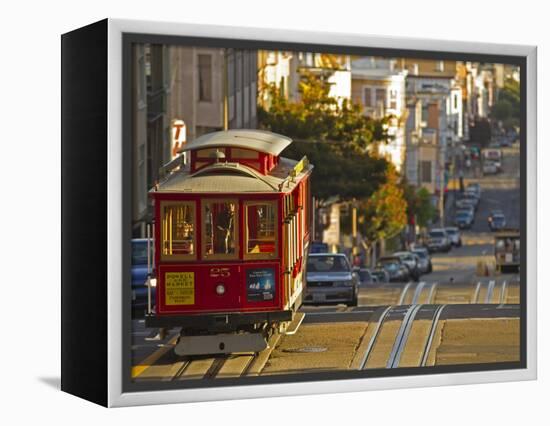 Cable Car on Powell Street in San Francisco, California, USA-Chuck Haney-Framed Premier Image Canvas