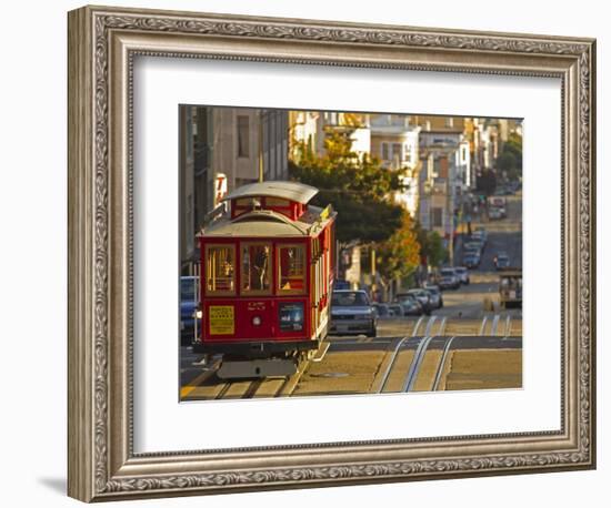 Cable Car on Powell Street in San Francisco, California, USA-Chuck Haney-Framed Photographic Print