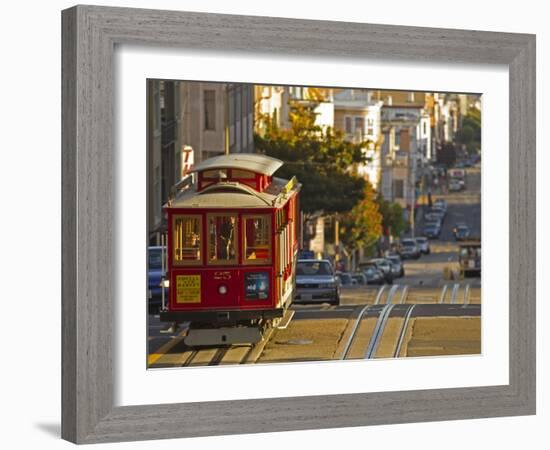 Cable Car on Powell Street in San Francisco, California, USA-Chuck Haney-Framed Photographic Print